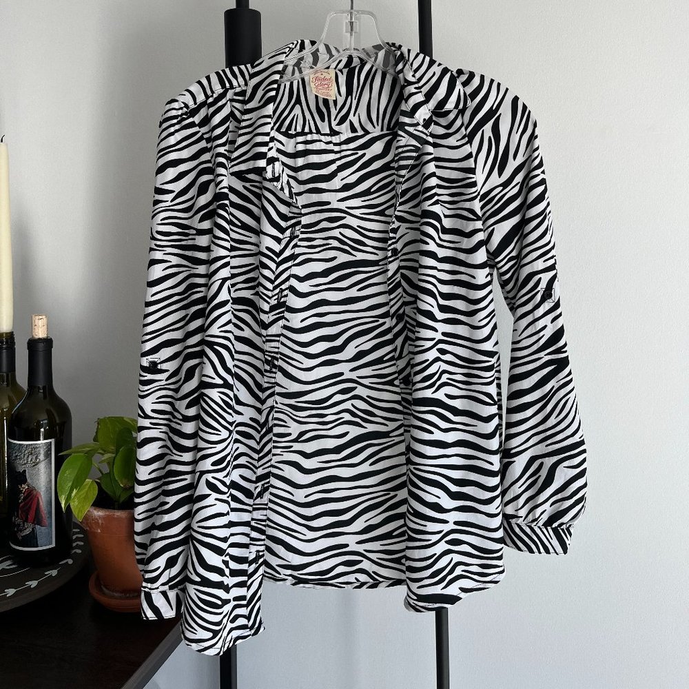 Zebra Print Button Down